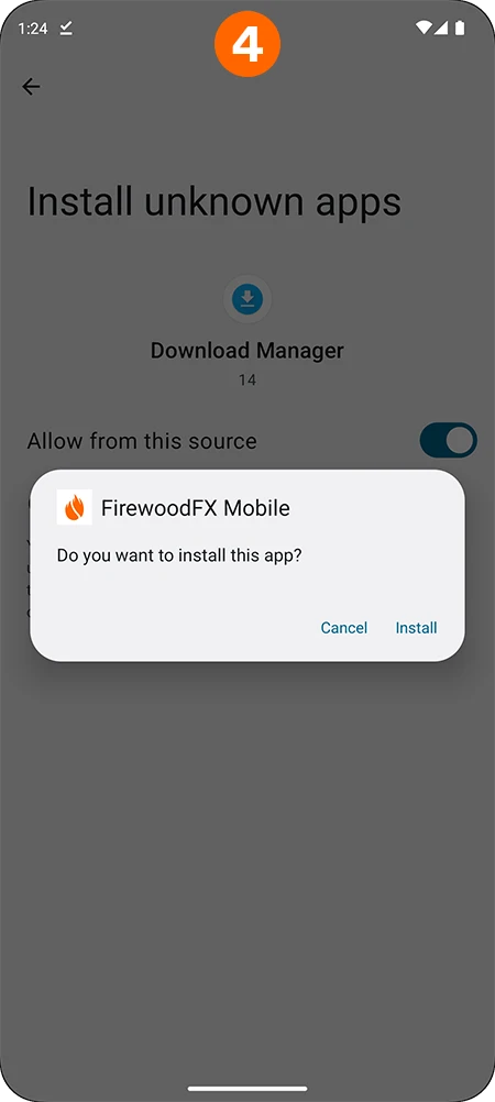 FirewoodFX Android App Installation Steps